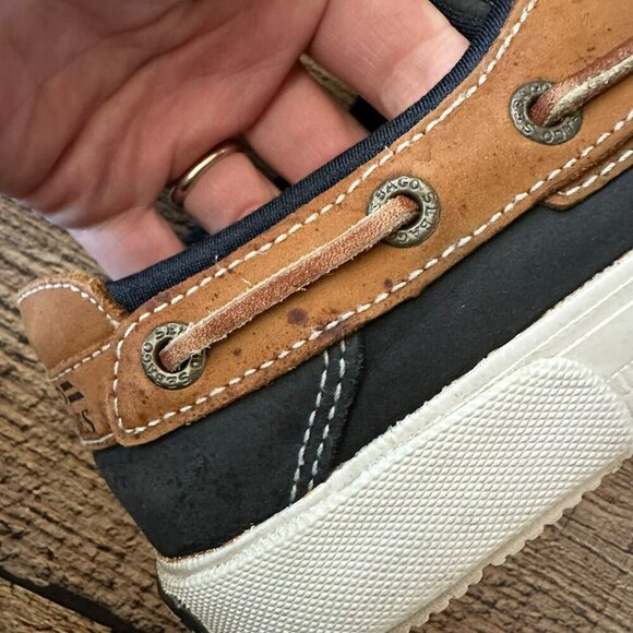 Sebago Docksides Men's Brown/Black Slip On Boat Shoes Size 6 - Picture 4 of 12